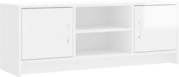 vidaXL - Tv-meubel - 102x30x37,5 - cm - bewerkt - hout - hoogglans - wit