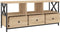 vidaXL - Tv-meubel - 102x33x45 - cm - bewerkt - hout - en - ijzer - sonoma - eikenkleur