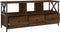 vidaXL - Tv-meubel - 102x33x45 - cm - bewerkt - hout - en - ijzer - bruin - eikenkleur