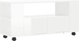 vidaXL - Tv-meubel - 102x34,5x43 - bewerkt - hout - hoogglans - wit
