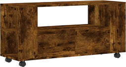 vidaXL - Tv-meubel - 102x34,5x43 - cm - bewerkt - hout - gerookt - eikenkleurig