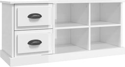 vidaXL - Tv-meubel - 102x35,5x47,5 - cm - bewerkt - hout - hoogglans - wit