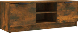 vidaXL - Tv-meubel - 102x35x36,5 - cm - bewerkt - hout - gerookt - eikenkleurig