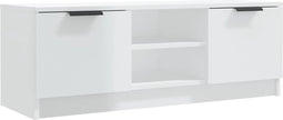 vidaXL - Tv-meubel - 102x35x36,5 - cm - bewerkt - hout - hoogglans - wit