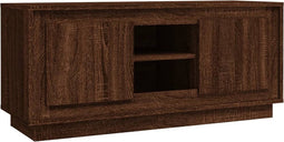 vidaXL - Tv-meubel - 102x35x45 - cm - bewerkt - hout - bruin - eikenkleur