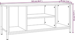 vidaXL - Tv-meubel - 102x35x45 - cm - bewerkt - hout - gerookt - eikenkleurig