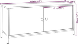 vidaXL - Tv-meubel - 102x35x45 - cm - bewerkt - hout - zwart