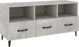 vidaXL - Tv-meubel - 102x35x50 - cm - bewerkt - hout - betongrijs