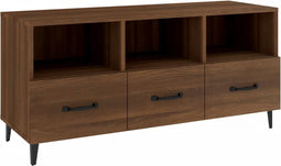 vidaXL - Tv-meubel - 102x35x50 - cm - bewerkt - hout - bruin - eikenkleur
