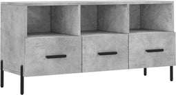 vidaXL - Tv-meubel - 102x36x50 - cm - bewerkt - hout - betongrijs