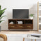vidaXL - Tv-meubel - 102x36x50 - cm - bewerkt - hout - bruin - eikenkleur