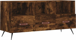 vidaXL - Tv-meubel - 102x36x50 - cm - bewerkt - hout - gerookt - eikenkleurig