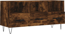 vidaXL - Tv-meubel - 102x36x50 - cm - bewerkt - hout - gerookt - eikenkleurig