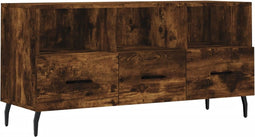 vidaXL - Tv-meubel - 102x36x50 - cm - bewerkt - hout - gerookt - eikenkleurig