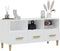 vidaXL - Tv-meubel - 102x36x50 - cm - bewerkt - hout - hoogglans - wit