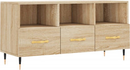 vidaXL - Tv-meubel - 102x36x50 - cm - bewerkt - hout - sonoma - eikenkleurig