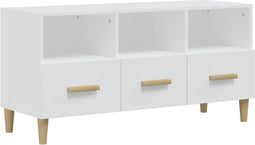 vidaXL - Tv-meubel - 102x36x50 - cm - bewerkt - hout - wit