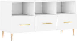 vidaXL - Tv-meubel - 102x36x50 - cm - bewerkt - hout - wit