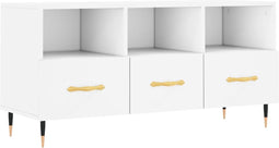 vidaXL - Tv-meubel - 102x36x50 - cm - bewerkt - hout - wit