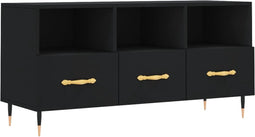 vidaXL - Tv-meubel - 102x36x50 - cm - bewerkt - hout - zwart