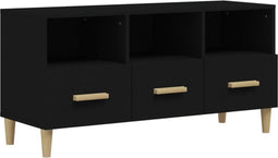 vidaXL - Tv-meubel - 102x36x50 - cm - bewerkt - hout - zwart