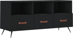 vidaXL - Tv-meubel - 102x36x50 - cm - bewerkt - hout - zwart