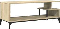 vidaXL - Tv-meubel - 102x40x41 - cm - hout - en - gepoedercoat - staal - sonoma - eiken