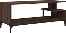 vidaXL - Tv-meubel - 102x40x41 - cm - hout - en - gepoedercoat - staal - bruineiken