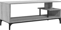 vidaXL - Tv-meubel - 102x40x41 - cm - hout - en - gepoedercoat - staal - grijs - sonoma