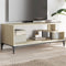 vidaXL - Tv-meubel - 102x40x41 - cm - hout - en - gepoedercoat - staal - sonoma - eiken