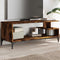 vidaXL - Tv-meubel - 102x40x41 - cm - hout - en - gepoedercoat - staal - gerookt - eiken