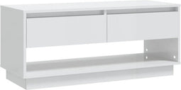vidaXL - Tv-meubel - 102x41x44 - bewerkt - hout - hoogglans - wit