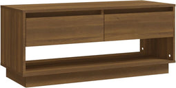 vidaXL - Tv-meubel - 102x41x44 - cm - bewerkt - hout - bruin - eikenkleur