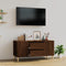 vidaXL - Tv-meubel - 102x44,5x50 - cm - bewerkt - hout - bruin - eikenkleur