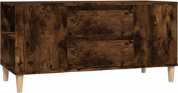 vidaXL - Tv-meubel - 102x44,5x50 - cm - bewerkt - hout - gerookt - eikenkleurig