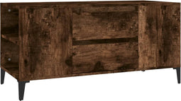 vidaXL - Tv-meubel - 102x44,5x50 - cm - bewerkt - hout - gerookt - eikenkleurig