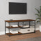 vidaXL - Tv-meubel - 103x38x46,5 - cm - bewerkt - hout - staal - bruin - eikenkleur