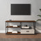 vidaXL - Tv-meubel - 103x38x46,5 - cm - bewerkt - hout - staal - bruin - eikenkleur