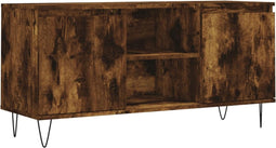 vidaXL - Tv-meubel - 104x35x50 - cm - bewerkt - hout - gerookt - eikenkleurig