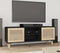 vidaXL - Tv-meubel - 105x30x40 - cm - massief - grenenhout - en - rattan - zwart