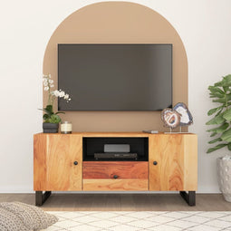 vidaXL - Tv-meubel - 105x33,5x46 - cm - massief - acaciahout - en - bewerkt - hout
