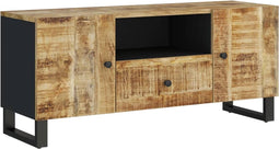 vidaXL - Tv-meubel - 105x33,5x46 - cm - massief - mangohout - en - bewerkt - hout