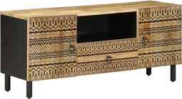 vidaXL - Tv-meubel - 105x33,5x46 - cm - massief - ruw - mangohout - zwart