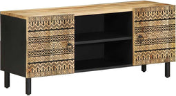 vidaXL - Tv-meubel - 105x33,5x46 - cm - massief - ruw - mangohout - zwart