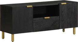 vidaXL - tv-meubel - 105x33x46 - cm - bewerkt - hout - zwart