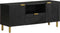 vidaXL - tv-meubel - 105x33x46 - cm - bewerkt - hout - zwart