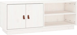 vidaXL - Tv-meubel - 105x34x40 - cm - massief - grenenhout - wit