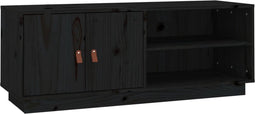 vidaXL - Tv-meubel - 105x34x40 - cm - massief - grenenhout - zwart