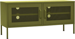 vidaXL - Tv-meubel - 105x35x50 - cm - staal - olijfgroen
