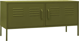 vidaXL - Tv-meubel - 105x35x50 - cm - staal - olijfgroen